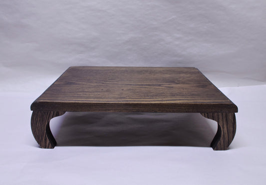 Sold C2964 Curved Leg Bonsai Stand Oak with Custom Dark Walnut Finish 15.25"L-11.5"W-4H