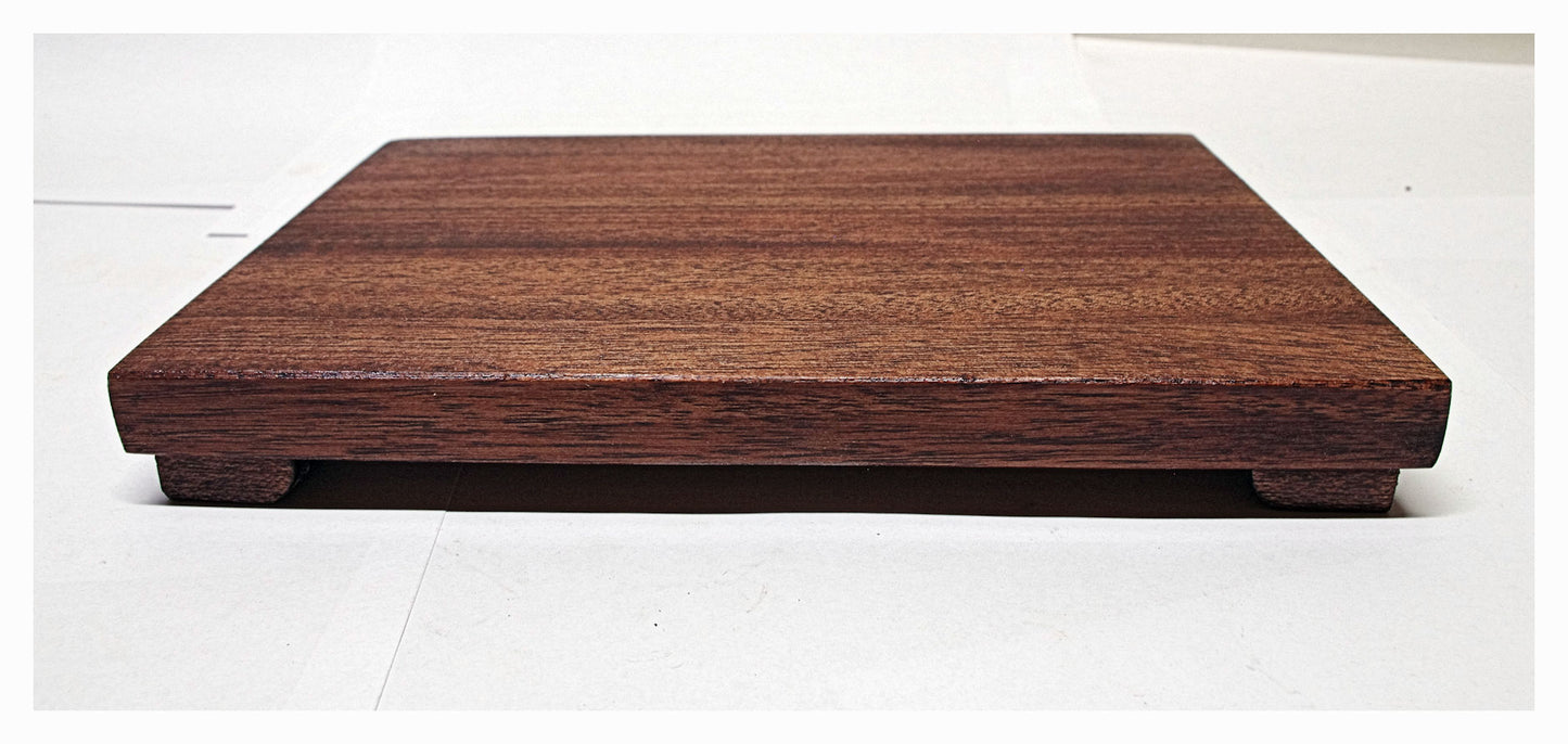 2164 - Bonsai Stand Table Low Profile Shohin Mame 10.75"L - 8"W -1"H African Mahogany