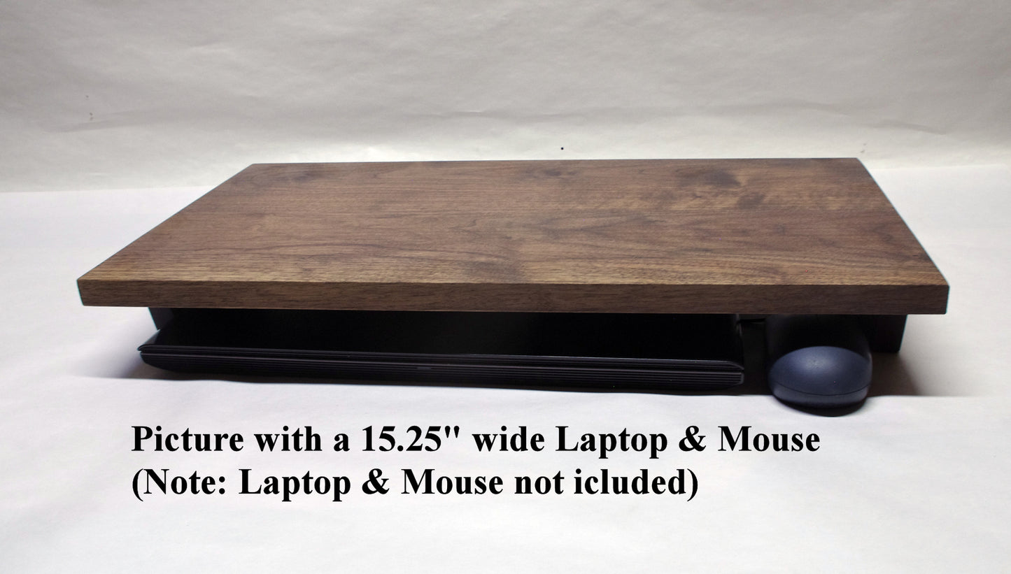 IN Stock Laptop Cover/Riser - 20.5" Length, 10.5" Width, 3" Height - Walnut Hardwood