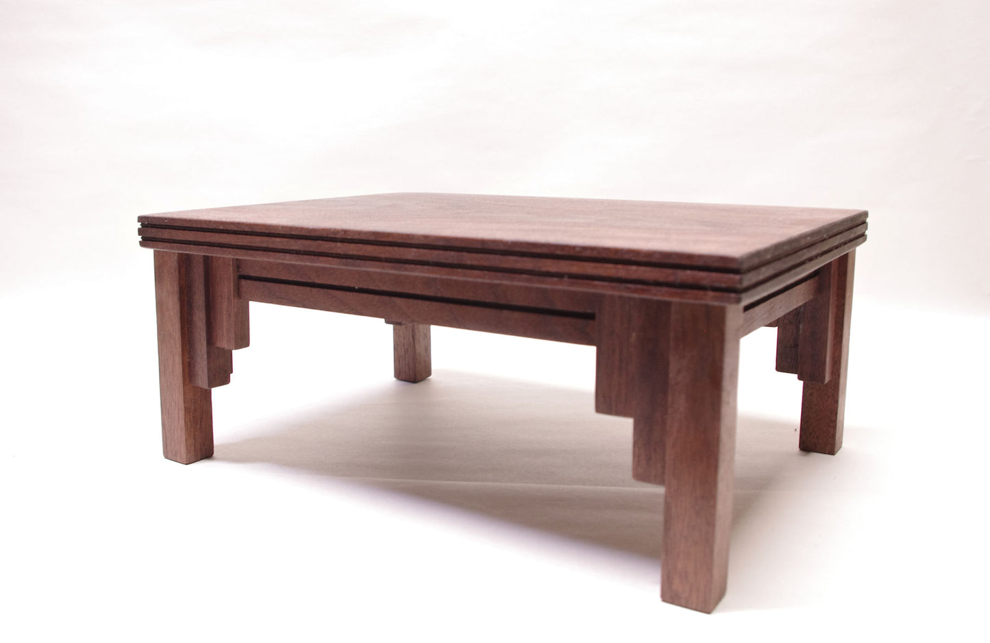 2171 - Bonsai Stand Formal Mission 14"L - 10.25"W - 6"H Red Walnut Hardwood