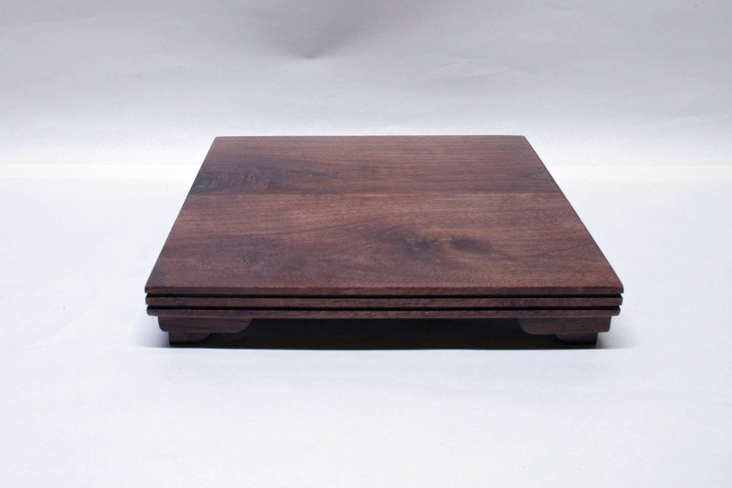 SOLD - Bonsai Stand Low Profile 10.625L - 10.625W - 1.75H  Dark Red Walnut Hardwood
