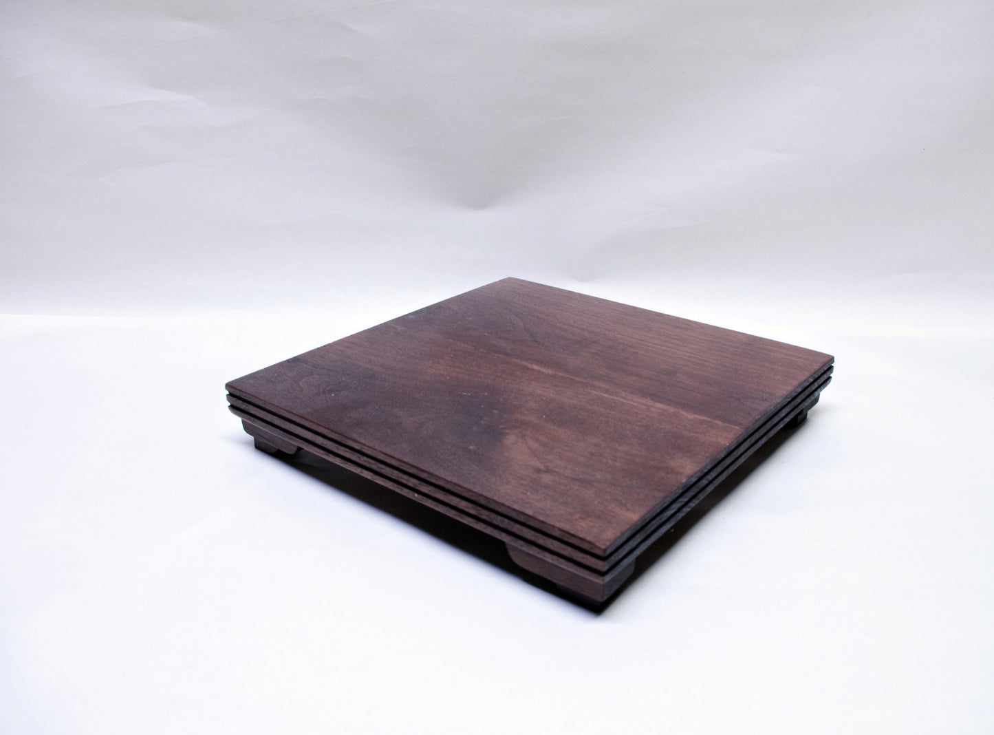 SOLD - Bonsai Stand Low Profile 10.625L - 10.625W - 1.75H  Dark Red Walnut Hardwood