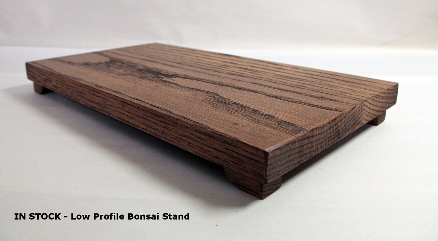 IN STOCK - Low Profile Bonsai Stand  13.5L - 7.25W - 1.25H  Dark Red Oak